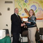 Paul Cosgrove receiving his Certificate from Claire O'Connor Chairperson IOFGA