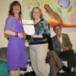 Maggie Hanley receiving her certificate